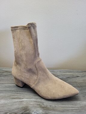 Anthropologie Silent D Auston Boots Tan Faux Suede Size 40